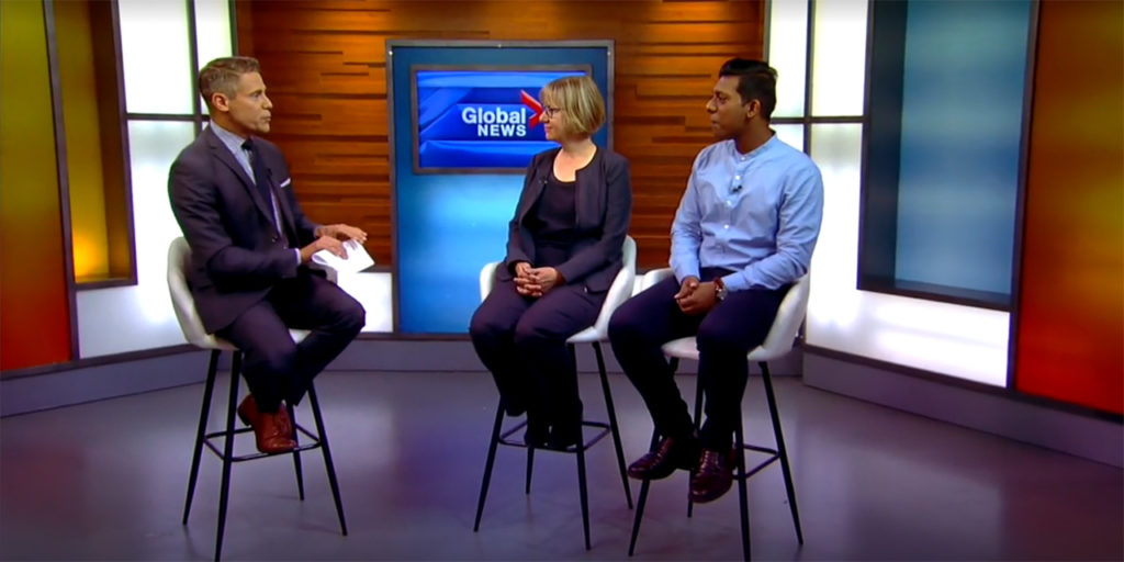 Image of Sue Gillespie and Kishan on Global News