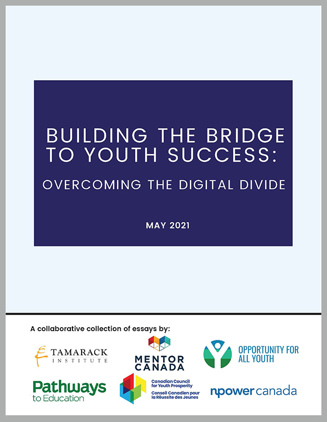 Cover page for Building the Bridge to Youth Success_Overcoming Digital Divide 