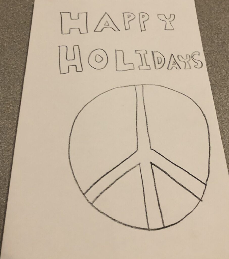 Holiday card artwork submission by Rawan from Spryfield, Halifax (Chebucto Connections)
