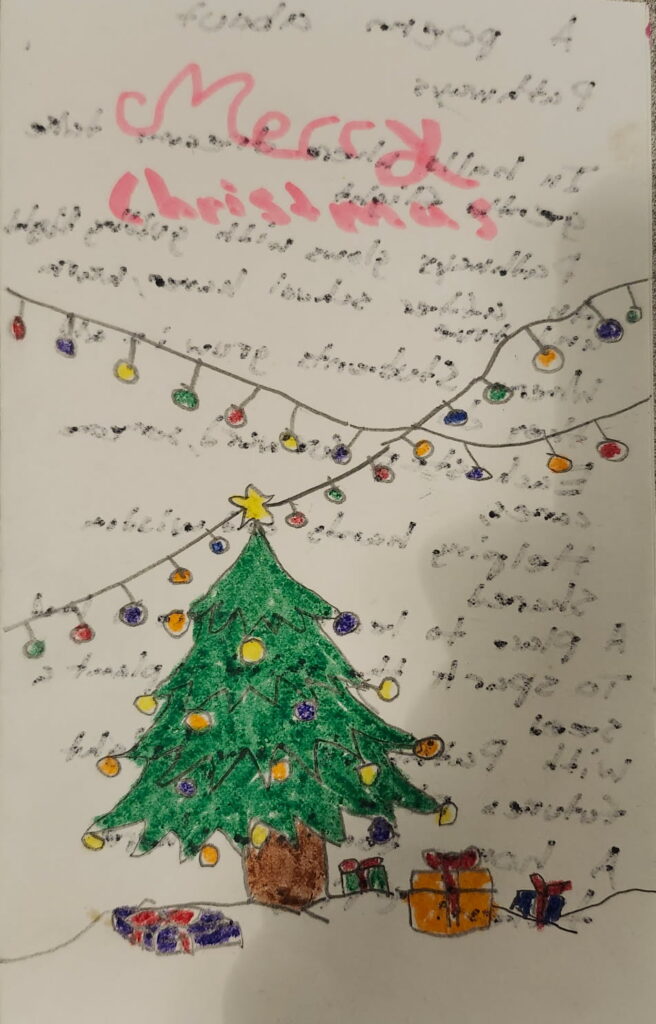 Holiday card artwork submission by Liam from Spryfield, Halifax (Chebucto Connections)
