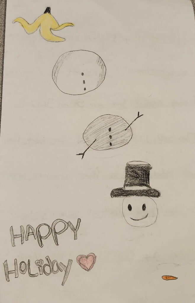 Holiday card artwork submission by Setayesh from Spryfield, Halifax (Chebucto Connections)