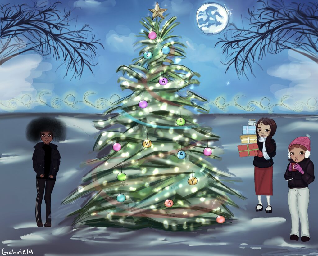 Holiday card artwork submission by Gabriela from Toronto, Scarborough Village (YouthLink)