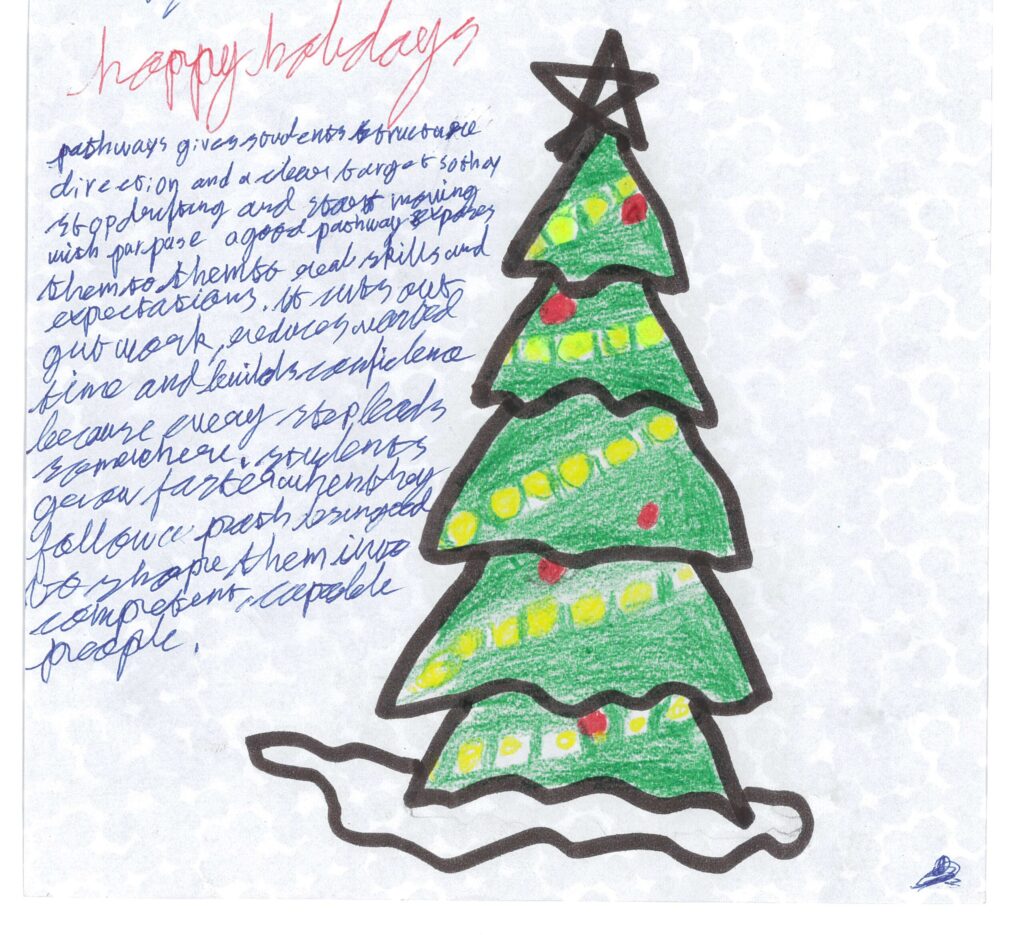 Holiday card artwork submission by Ryan from Toronto, Scarborough Village (YouthLink)