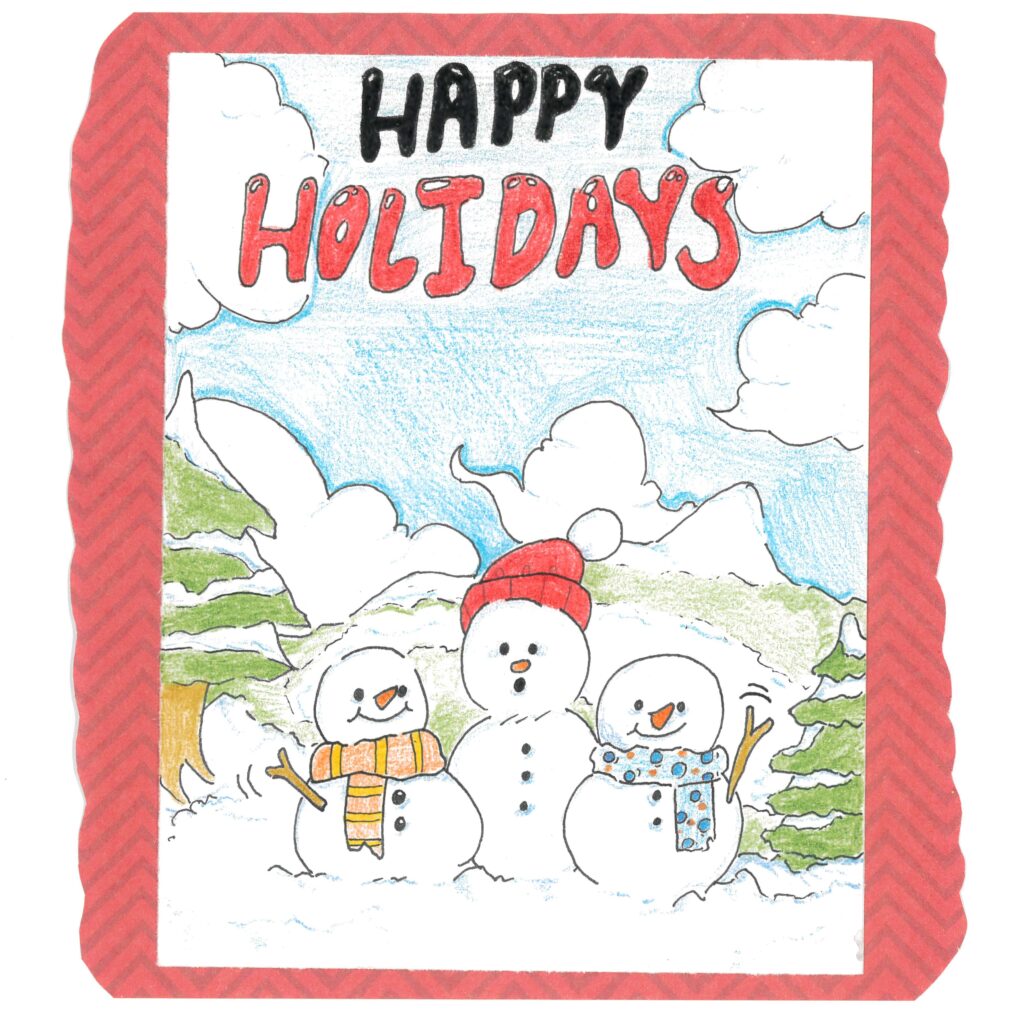 Holiday card artwork submission by Sadiha from Toronto, Scarborough Village (YouthLink)