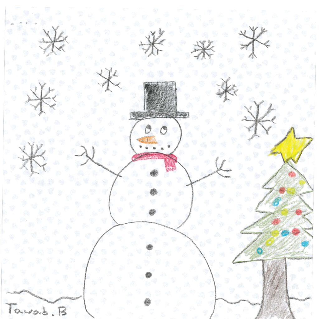 Holiday card artwork submission by Tawab from Toronto, Scarborough Village (YouthLink)