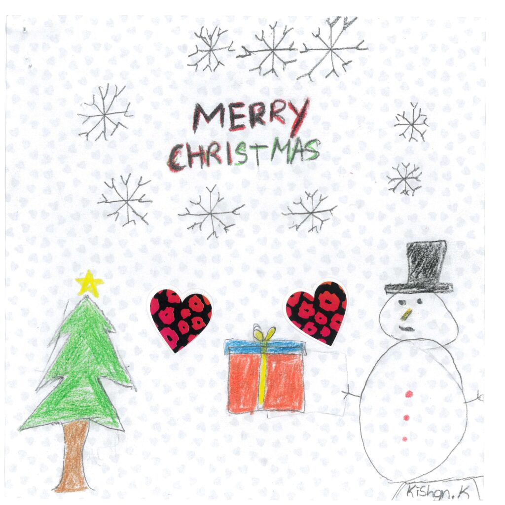 Holiday card artwork submission by Kishan from Toronto, Scarborough Village (YouthLink)