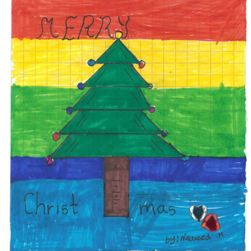 Holiday card artwork submission by Naweed from Toronto, Scarborough Village (YouthLink)