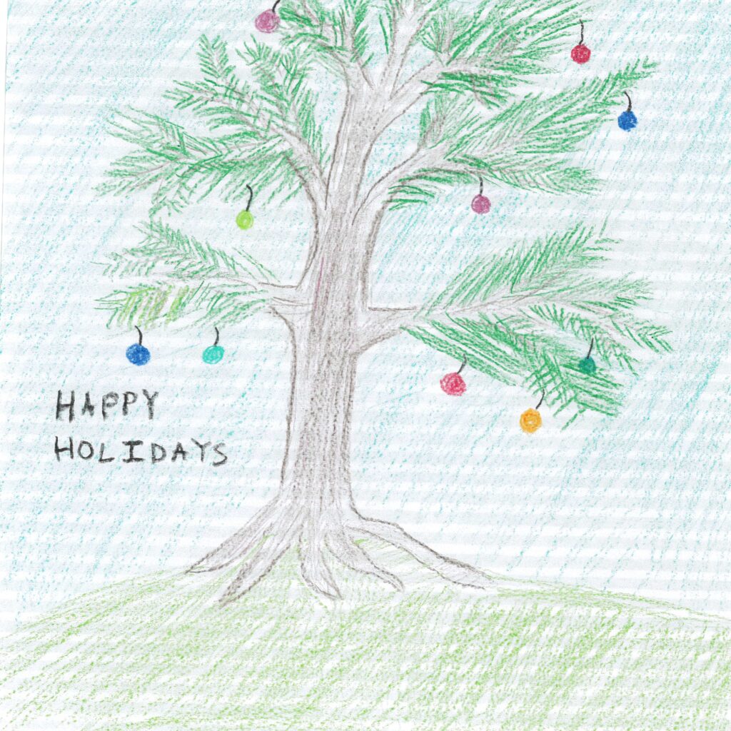 Holiday card artwork submission by Akib from Toronto, Scarborough Village (YouthLink)