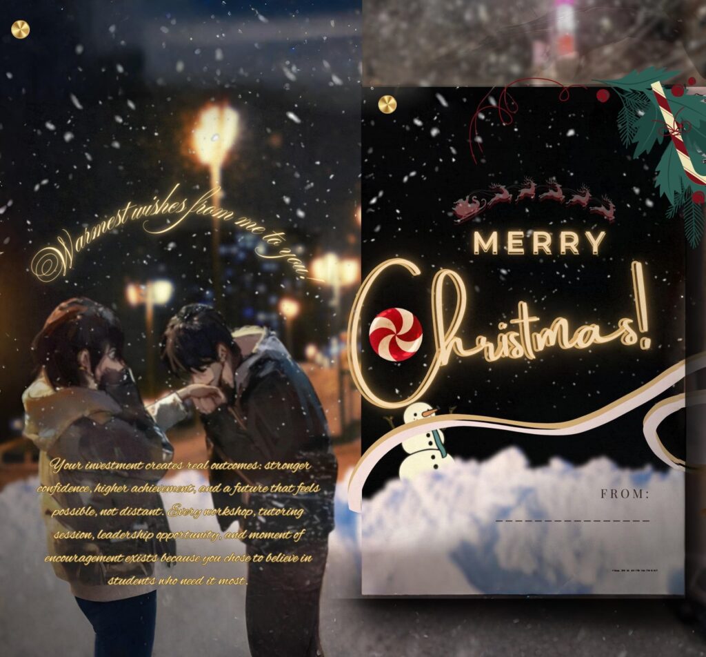 Holiday card artwork submission by Andres from Toronto, Scarborough Village (YouthLink)