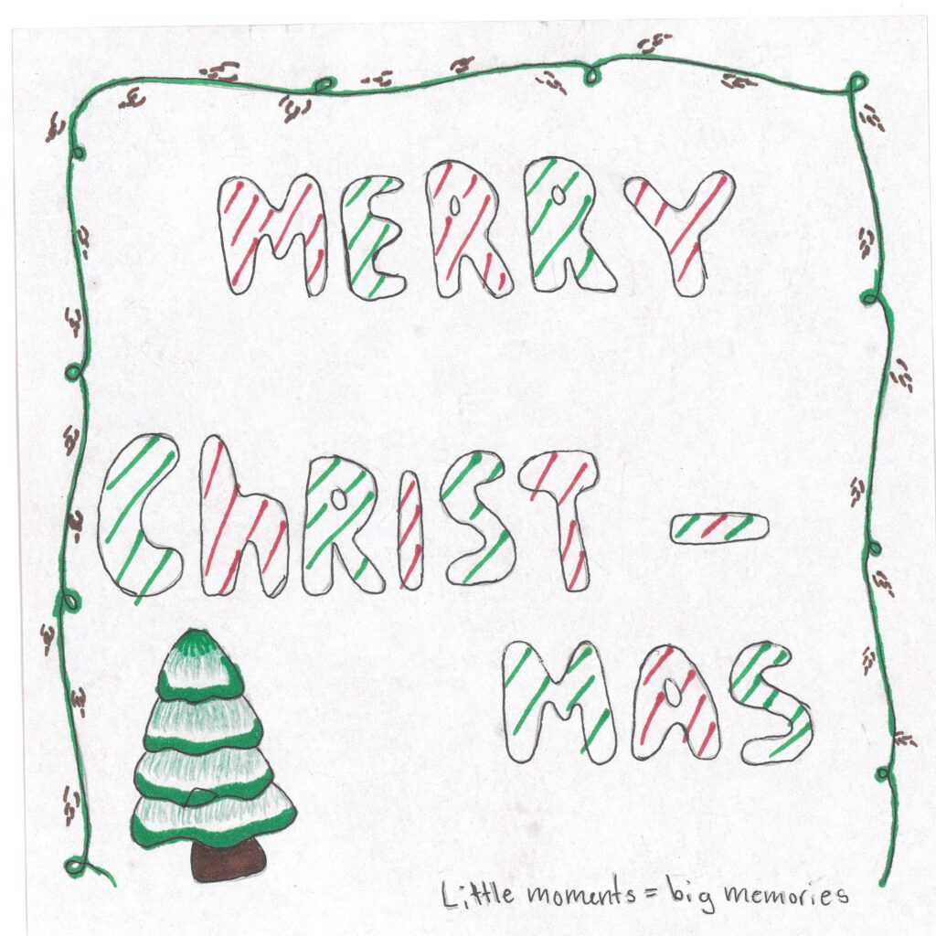 Holiday card artwork submission by Moobika from Toronto, Scarborough Village (YouthLink)