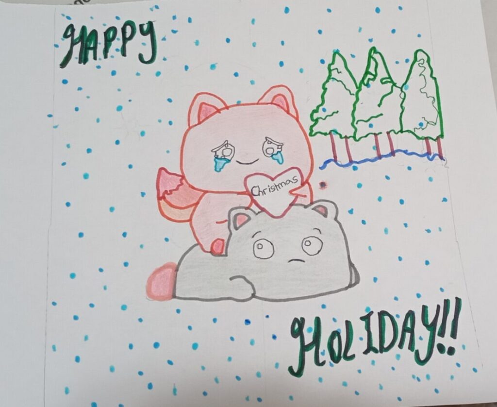 Holiday card artwork submission by Aqsa from Toronto, Scarborough Village (YouthLink)