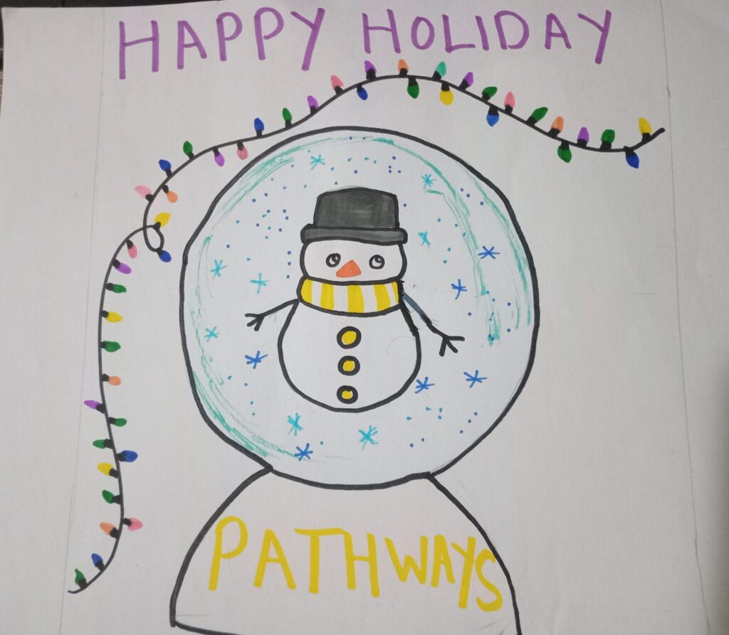 Holiday card artwork submission by Safa from Toronto, Scarborough Village (YouthLink)