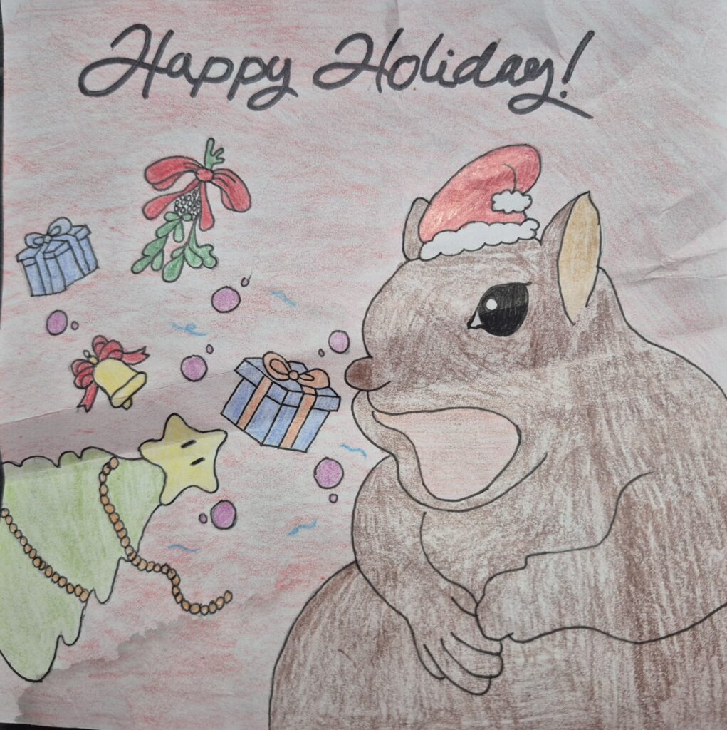 Holiday card artwork submission by Yalda from Toronto, Scarborough Village (YouthLink)